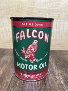 Lata sellada vacía de aceite de motor Falcon vintage - Imagen 1 de 6