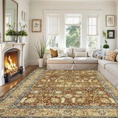 Alfombra boho alfombra de área alfombra vintage alfombra floral tradicional sala comedor Foto 1 de 4