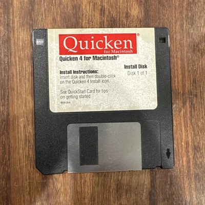 Quicken for Macintosh Version 4  • 3.5" Floppy Software Intuit - Image 1 of 2