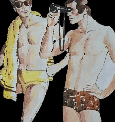 1980s Mens Swimmers Trunks Bathers Shorts Martensson Kwik Sew 651 Sewing Pattern - Image 1 of 3