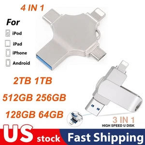 64GB~2TB USB 3.0 Flash Drive Memory Photo Stick Type C For iPhone Android iPad - Picture 1 of 29