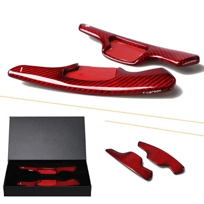 2pcs Real Carbon Fiber Steering Wheel Shift Paddle Extension for Ford Taurus Red - Image 1 of 4