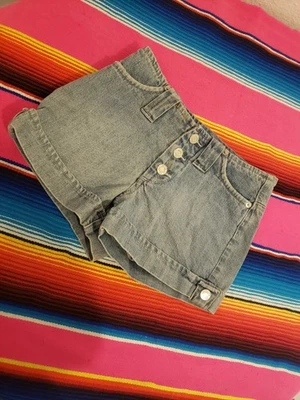 De Colección Y2k Limited Too Juniors 12 Slim Azul Denim Micro Mini Pantalones Cortos Botón Mosca Foto 1 de 4