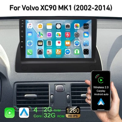 Apple CarPaly For Volvo XC90 2004-2014 Android 14 Car Stereo Radio GPS NAVI SWC - Image 1 of 4