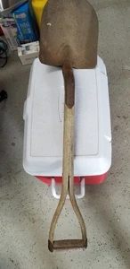 Antique Vintage Spade Shovel Patina Finish 38" Brass/ Cedar Handle-Free Ship!๐ - Picture 1 of 8