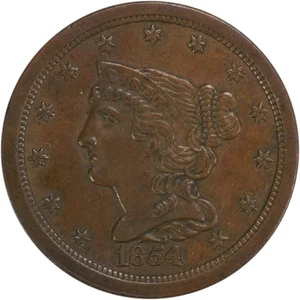 1854 Half Cent AU Slider Uncertified #125 - Picture 1 of 2