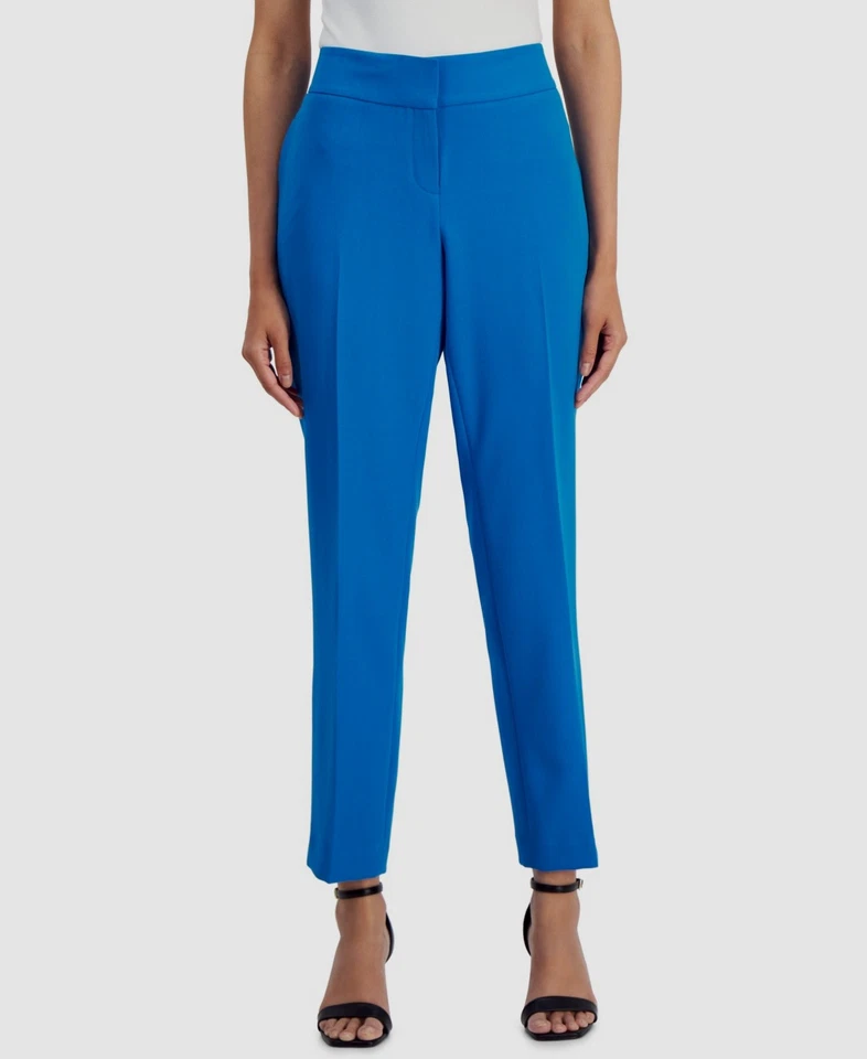 Pantalones de vestir para mujer Kasper azules elásticos-crepé pierna recta calce ajustado talla 16 Foto 1 de 1