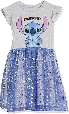 Disney Stitch Ruffle Sleeve Tulle Dress-Girls Sizes 4-16 - Image 1 of 4