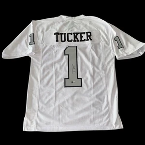 TRE TUCKER SIGNED AUTOGRAPH LAS VEGAS RAIDERS CUSTOM JERSEY BECKETT BAS COA - Picture 1 of 3