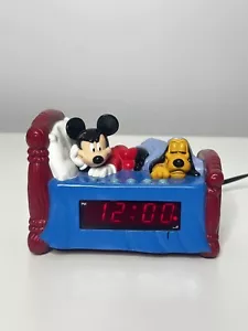 Vintage Mickey Mouse and Pluto Figurine Digital Alarm Clock - Picture 1 of 5