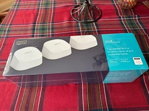 New Amazon eero 6 Mesh Wi-Fi system (3-Pack Router & 2 Extenders) 75+ Devices - Picture 1 of 5
