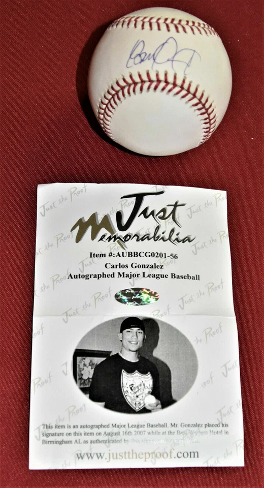  AUTÓGRAFO DE BÉISBOL DE MENORES CARLOS GONZALEZ Foto 1 de 1