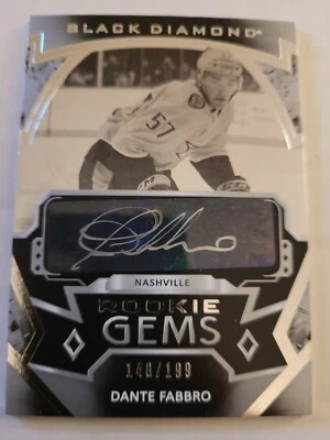 2019-20 Black Diamond Rookie Gems Pure Black Signatures #RGDF Dante Fabbro/199 - Image 1 of 3