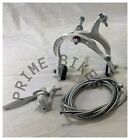 VINTAGE CRUISER MX FREE STYLE WHITE BRAKE & LEVER W/ SILVER CABLE, FRONT OR REAR