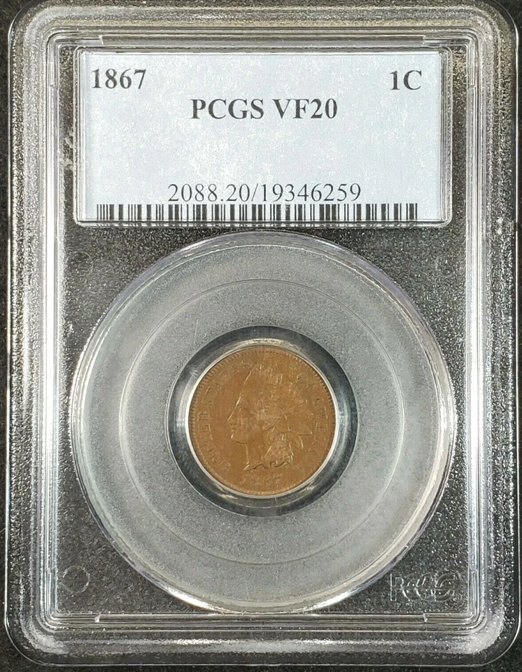 1867 Indian Head Cent PCGS VF20 2088.20/19346259 Exquisite Coin Rare - Image 1 of 4