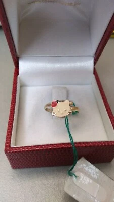 Anello  Hello Kitty smaltato bianco in argento 925 - Immagine 1 di 3