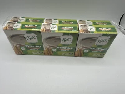 Ball Wide Mouth Mason Jar Canning Lids Lot Of 6 boxes of 12 Lids ea New Sealed - Image 1 of 2