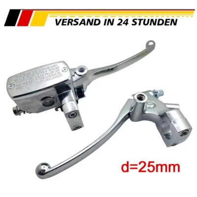 1 Set Universal Hauptbremszylinder Chrom für Grand Retro Roller Motorrad Lenker - Bild 1 von 4
