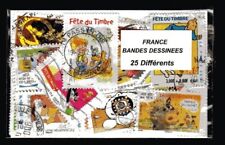 France Stripes Comics 25 Stamps Different Obliterated Used