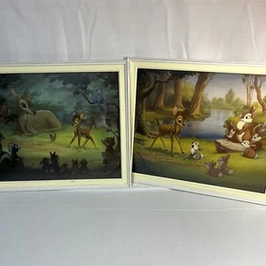 Vintage Disney Forest Secrets & Bambi Meets Friends Bambi Framed Art 20 x24 READ - Picture 1 of 11