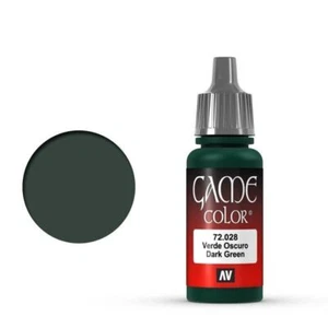 VALLEJO GAME 72028 Color Dark Green 17ml Acrylic Paint Tates Hobby World - Picture 1 of 2