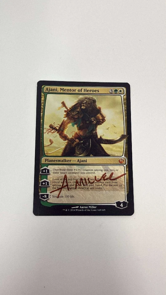 Ajani, Mentor of Heroes English SIGNED by Card Artist Aaron Miller - Image 1 of 2