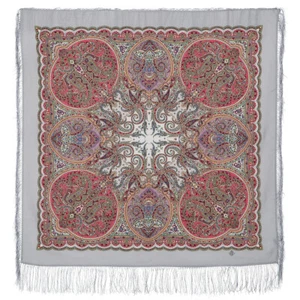 Pavlovo Posad Schal Tuch Wolltuch Wollschal Fransen 110x110 cm 1637-1 1637-13