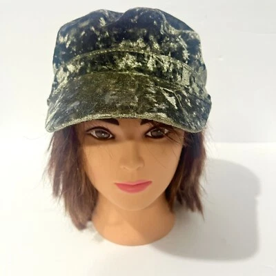 Green Velvet Women's Newsboy Cap/Hat. World Market - Size 22" (56cm). NWT - Image 1 of 4