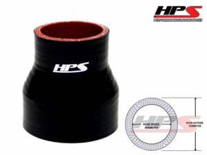 HPS 0.75" - 1.5" 19mm - 38mm 4-Ply Silicone Silicon Reducer Coupler Hose BLACK - Bild 1 von 1