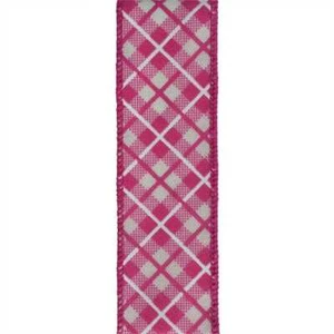5 yards of LARSON PLAID WIRE EDGE RIBBON  1 1/2" w  (choice of 2 colors) - Picture 1 of 3