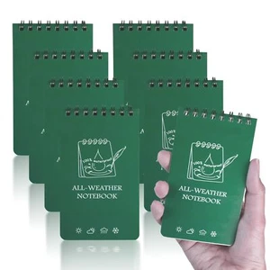 8 Pièces Carnets Étanches 3 x 5 Pouces All Weather Notebooks Bloc-Notes Spira... - Afbeelding 1 van 6