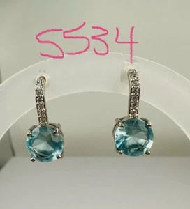 Ring Bomb Party Radiant Blue Dangle Drop Earrings - Picture 1 of 4
