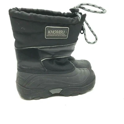 KHOMBU Snow/Winter Boots Black/Gray Youth Size 1 Waterproof Zippered   [S3] - Image 1 of 4