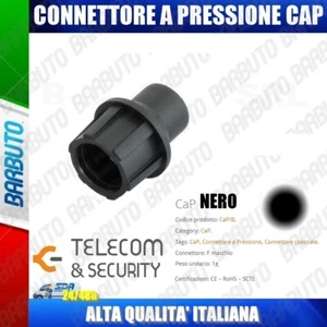 100 CONNETTORI F TIPO CAP COLORE NERO IN CONFEZIONE, TELECOM & SECURITY - Foto 1 di 1