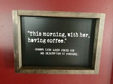Wood Coffee Rustic Primitive Home Decor Plaques Signs For Sale