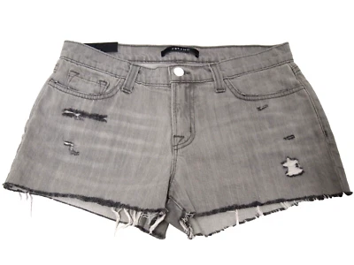 NWT J Brand Womens Shorts 27 Cut Off Low Rise Milo Grey Distressed Denim Jean - Image 1 of 4