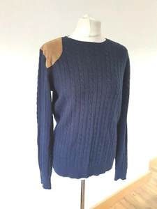 Maglione LAUREN RALPH LAUREN uomo blu manica lunga maglia cavo adatto M L scamosciato pt - Foto 1 di 7