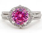 3CT Pink Sapphire & Topaz 925 Solid Sterling Silver Ring Jewelry Sz 6 U2-4