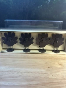Juego de 4 tarjeteros vintage tag ltd metal pavo - Imagen 1 de 9