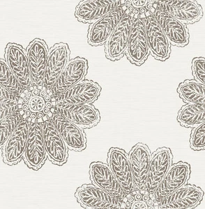 A-Street Prints by Brewster 2793-24748 Sol Espresso Medallion Wallpaper - Picture 1 of 5