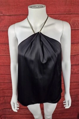 Mango Premium Chain Detail Satin Top Blouse Size M Occasion Party - Image 1 of 4