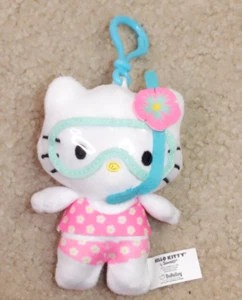 Hello Kitty Plüsch Schlenker Badeanzug Schlüsselanhänger Bullsitoy Scuba Schnorchel - Bild 1 von 3