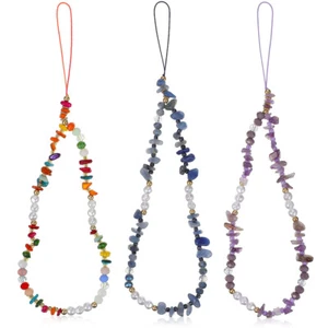 3 Pcs Fashion Decorations Stones Artificial Pearls Phone Charm Straps - Zdjęcie 1 z 11