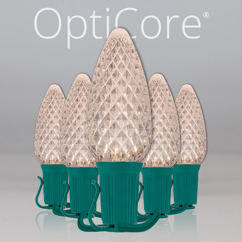 C9 OptiCore LED Christmas Lights Outdoor Shatterproof Bulbs, Green Wire, 25ft - Image 1 of 4