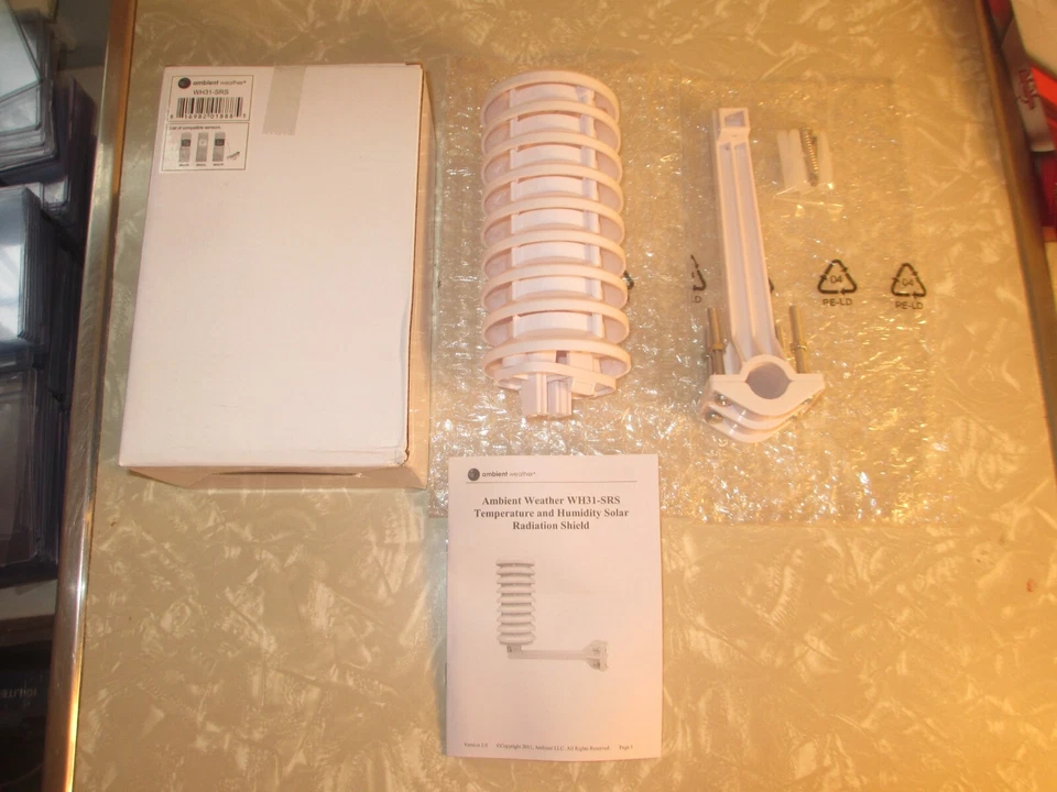 NEW Ambient Weather WH31-SRS Temperature & Humidity Solar Radiation Shield kit - Image 1 of 4