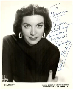 Vintage Hand Signed JEAN MADEIRA 8”X10” Photograph OPERA Singer CONTRALTO - Picture 1 of 1