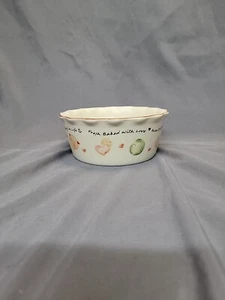 Hand Thrown Pottery Stoneware Small Baking Dish Says Fresh Baked With Love - Picture 1 of 14