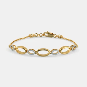 Sparkle Round Lab Grown Diamond Dainty Statement Oval Link Bracelet For Women - Picture 1 of 6