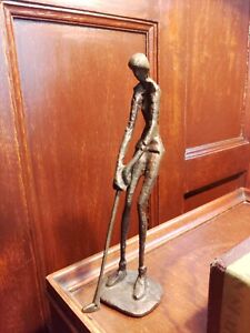 VTG Brass/ Bronze Golfer Statue -Brutalist Style Abstract Sculpture/Figurines