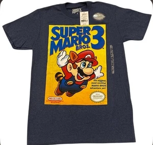 Camiseta SUPER MARIO BROS 3 Nes Azul Marino Brezo Arcade Famicom NINTENDO Hombre’s Pequeña - Imagen 1 de 4